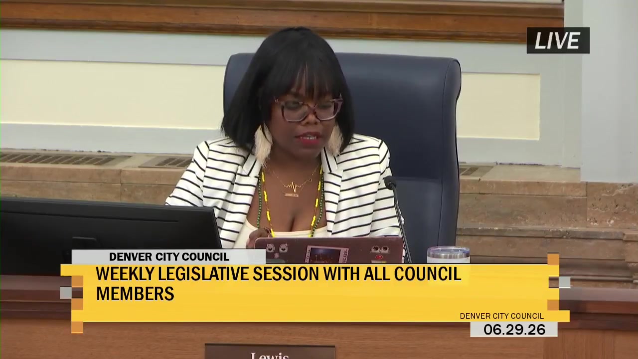 Denver City Council meets during discussion of a council resolution approving a settlement payment.