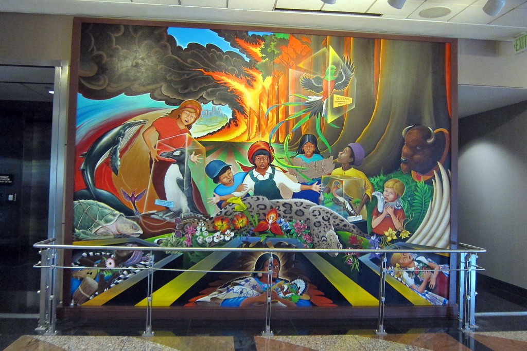 A mural inside Denver International Airport's Jeppesen Terminal.