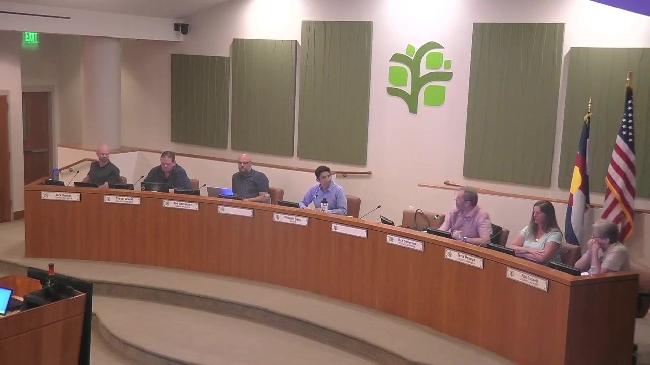 Wide view of the Englewood City Council chamber during the Aug. 3, 2026 meeting, when council discussed and voted on appointing Deputy City Manager Tim Dodd interim city manager.