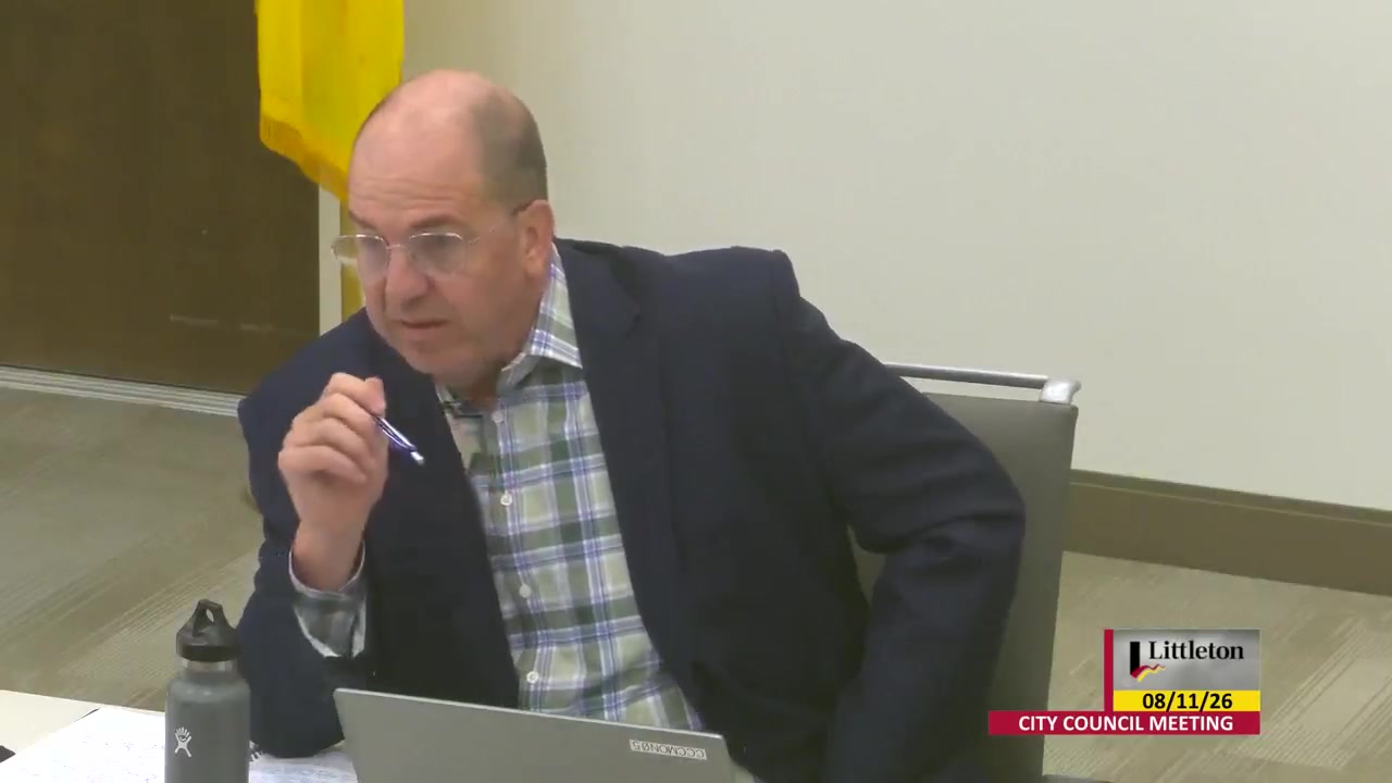 A consultant speaks during Littleton City Council’s Aug. 11 discussion of Geneva Village buildings.